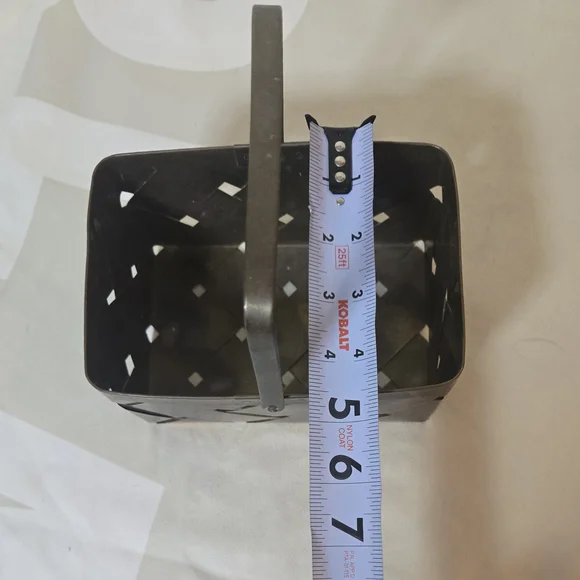 Woven Metal Basket with Handle - Picture 7 of 7